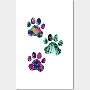 Tropical Paw Print Trio Posters and Art